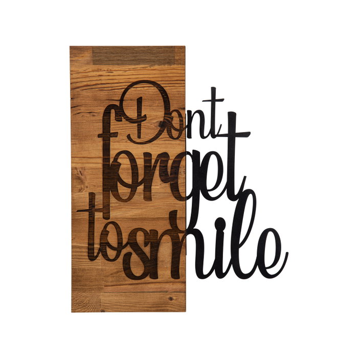 Wallity Dont Forget To Smile Escultura de pared en Negro y Nogal Wallity Dont Forget To Smile Escultura de pared en Negro y Nogal